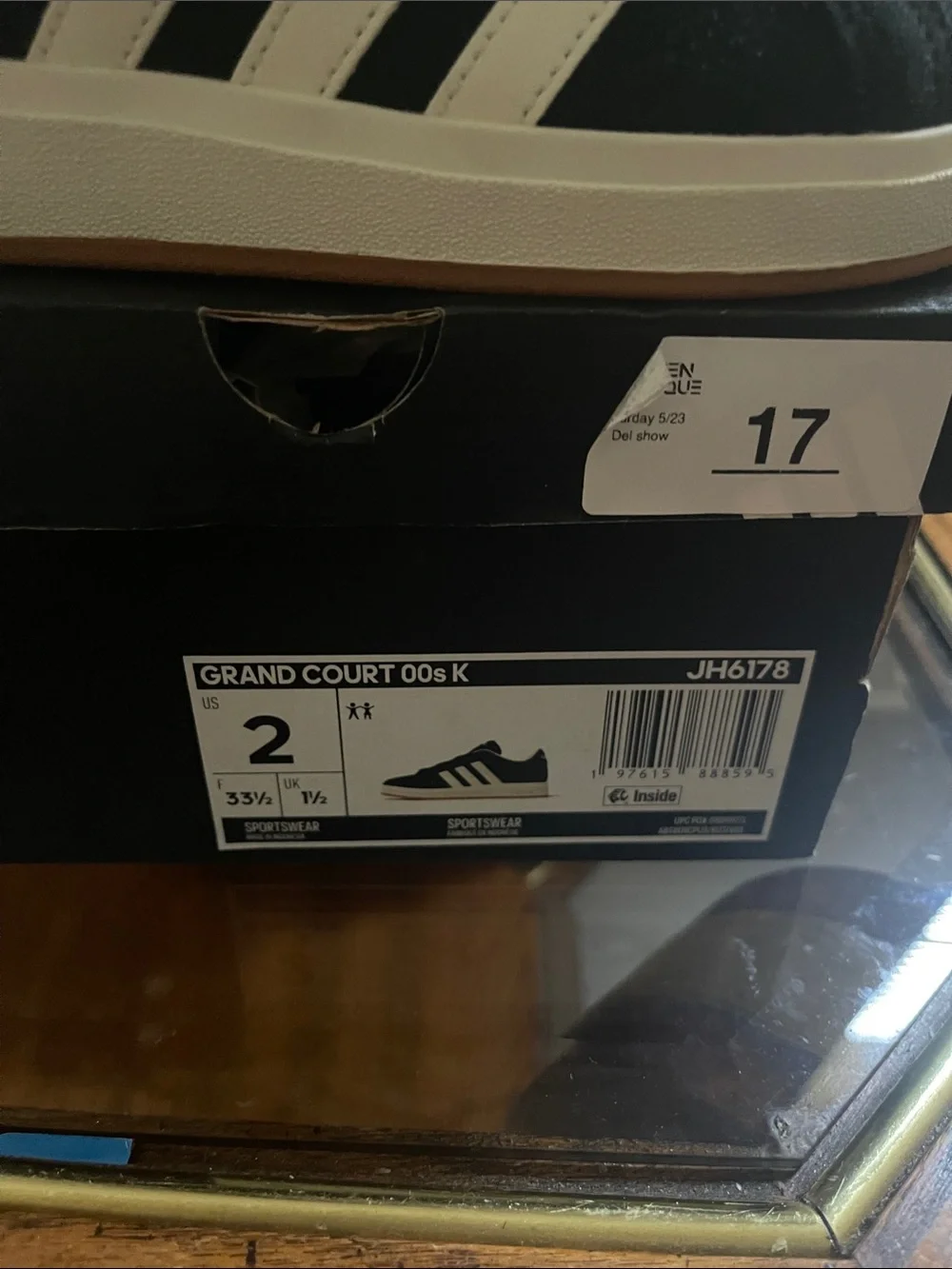 adidas Grand Court 00s Kids Sneakers - Black & White